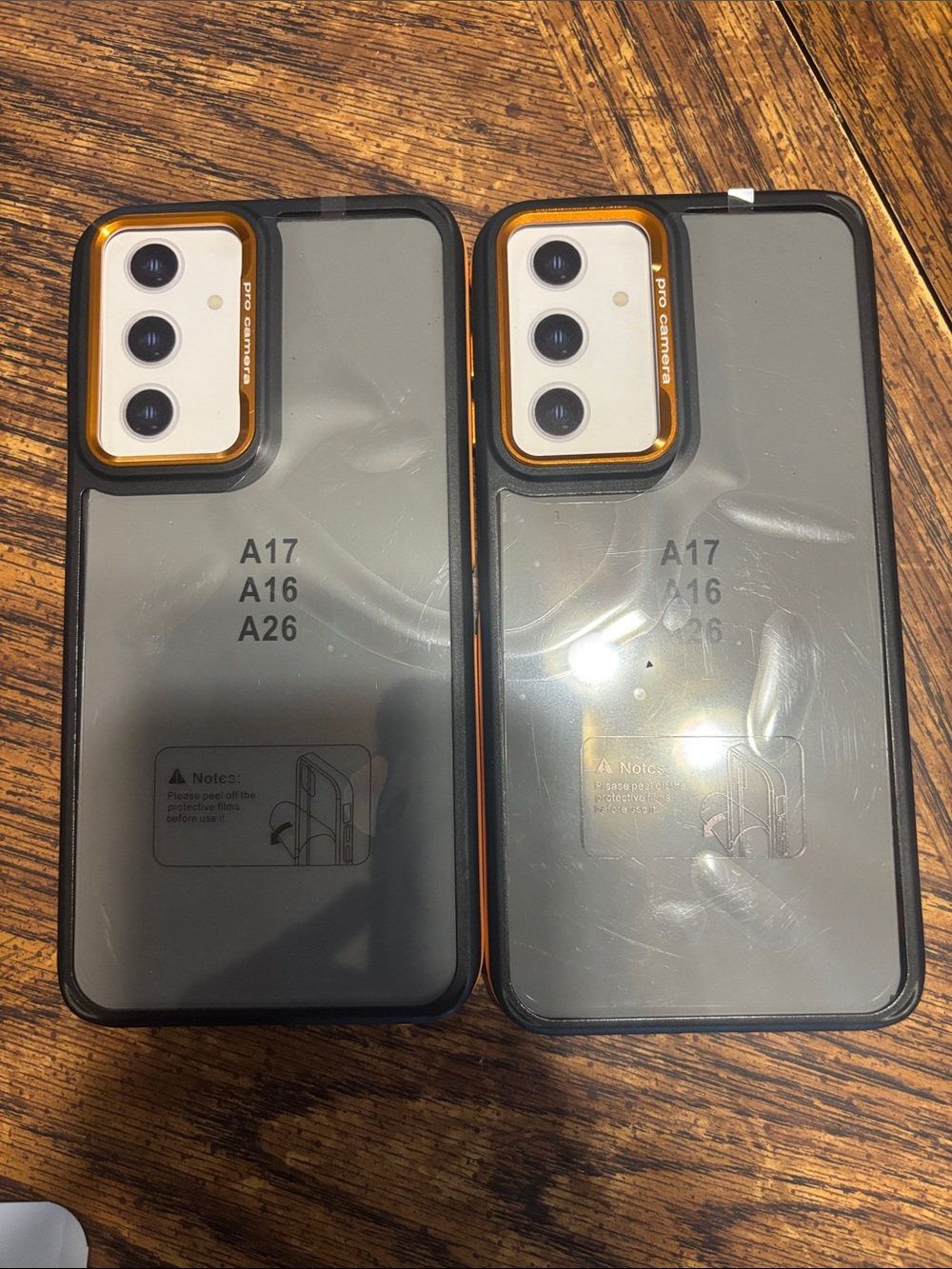 Clear Protective Phone Case with Orange Camera Accent for A17/A16/A26